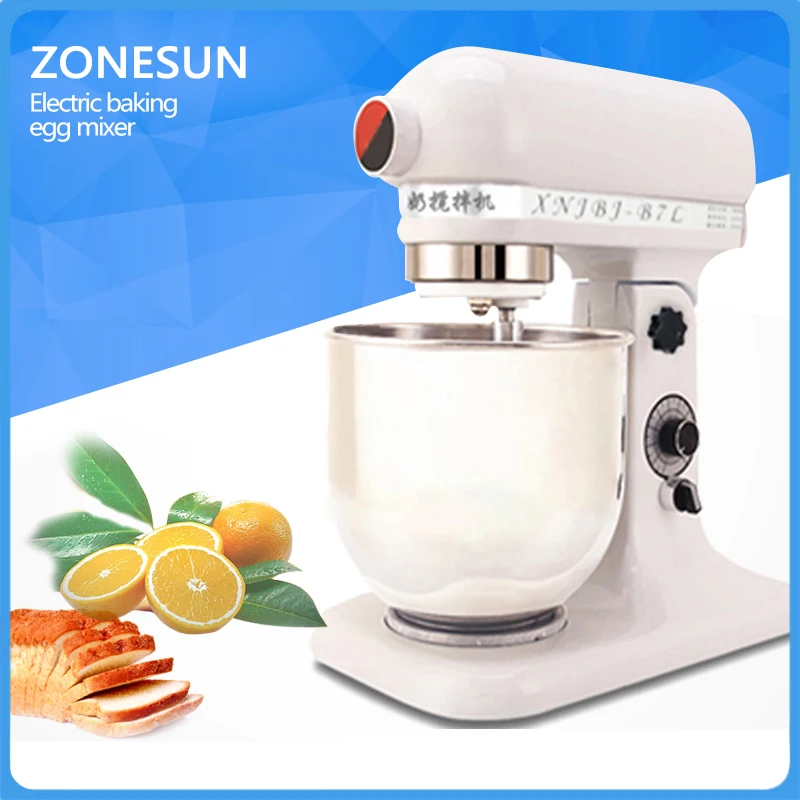 Image ZONESUN 380W 220V Professional Commercial Electric Flour Egg Blender 7L Milk shake Beater Kitchen Stand Mixer Dough Mixer