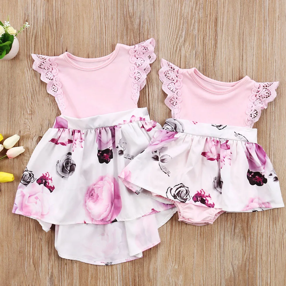 Little Big Sisters Matching Outfits Toddler Kids Girl Newborn Baby Floral Lace Fly Sleeve Rompers Dress Sundress Clothes
Little Big Sisters Matching Outfits Toddler Kids Girl Newborn Baby Floral Lace Fly Sleeve Rompers Dress Sundress Clothes