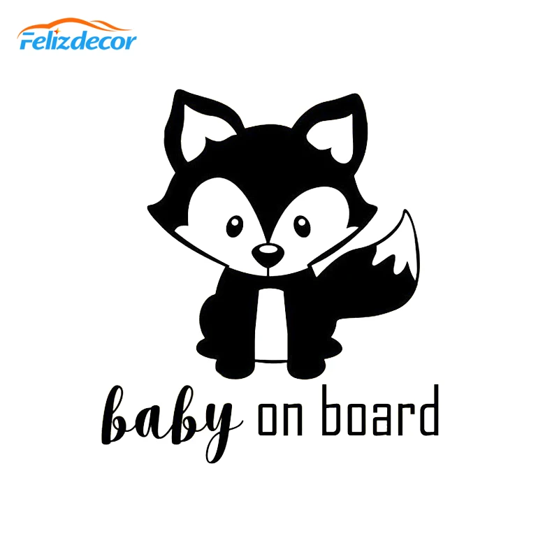 12*13cm Cute Fox baby on board Decal Funny Sticker kawaii Animals Baby Car Decor Black White L720
12*13cm Cute Fox baby on board Decal Funny Sticker kawaii Animals Baby Car Decor Black White L720
