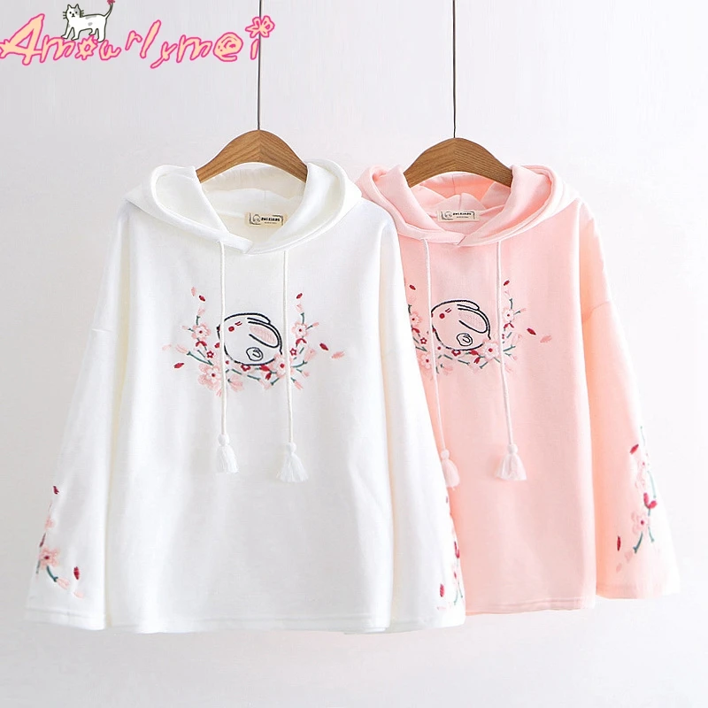 Female Hoodies Autumn 2019 Japanese Kawaii Women Clothes Harajuku Embroidery Sweatshirts Mori Girl Lolita Hooded Pullover
Female Hoodies Autumn 2019 Japanese Kawaii Women Clothes Harajuku Embroidery Sweatshirts Mori Girl Lolita Hooded Pullover