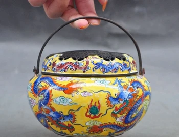 Marked Old Chinese Dynasties Pure Bronze Cloisonne Dragon Incense burner Censer
Marked Old Chinese Dynasties Pure Bronze Cloisonne Dragon Incense burner Censer