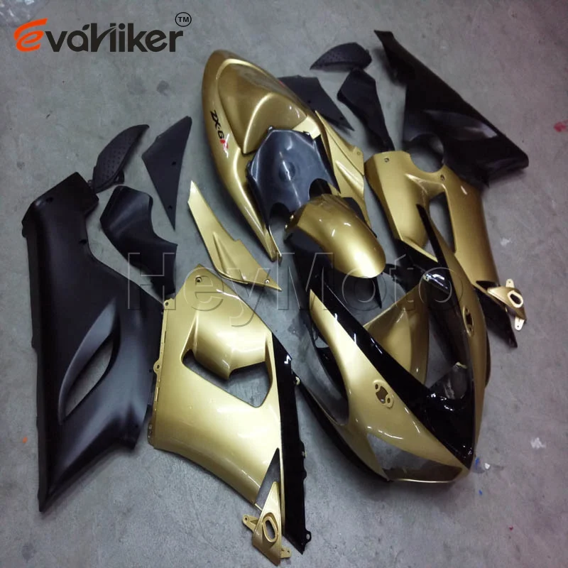 ABS Plastic fairings for ZX6R 2005 2006 gold ZX 6R 05 06 motorcycle panels Body Kit Injection mold
ABS Plastic fairings for ZX6R 2005 2006 gold ZX 6R 05 06 motorcycle panels Body Kit Injection mold
