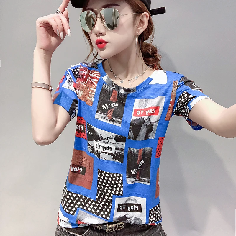 Short sleeve classic Tshirt Women 2019 summer Casual Female Print Tees Round neck tops fashion letters loose wild T-shirt
Short sleeve classic Tshirt Women 2019 summer Casual Female Print Tees Round neck tops fashion letters loose wild T-shirt
