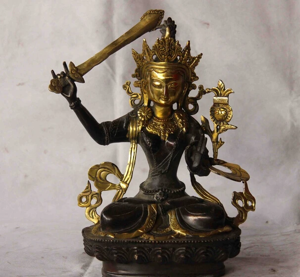 Collectible bronze lion statue S0761 Tibet Buddhism Bronze copper gild Temple Manjushri Manjusri Bodhisattva Statue B0403
Collectible bronze lion statue S0761 Tibet Buddhism Bronze copper gild Temple Manjushri Manjusri Bodhisattva Statue B0403
