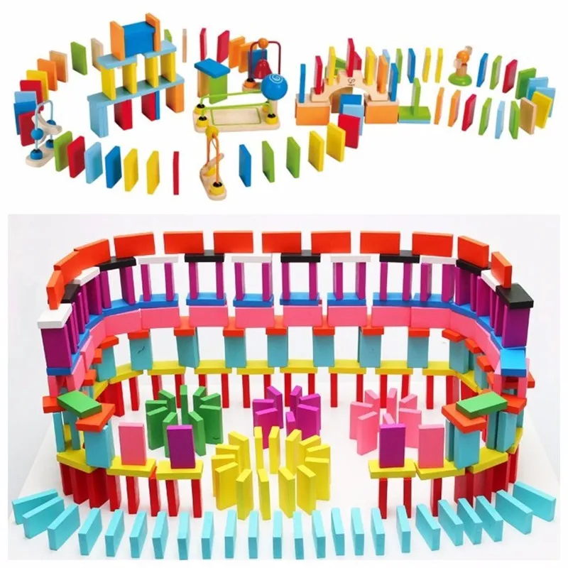 JIMITU Colorful Domino Blocks 120PCS/Set Creative Wooden Blocks Kit Early Bright Dominoes Games Educational Toys Assortment Kit
JIMITU Colorful Domino Blocks 120PCS/Set Creative Wooden Blocks Kit Early Bright Dominoes Games Educational Toys Assortment Kit