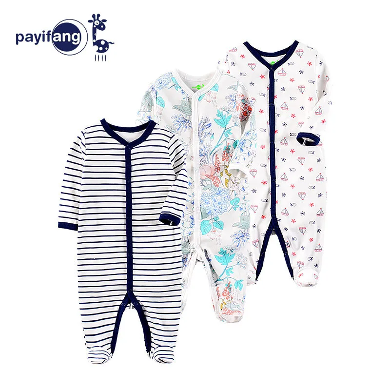 3 Pieces/lot Long Sleeve Baby Romper Leaf Floral Printed Stripe Boys Jumpsuits Newborn Infant Clothes Roupas de bebe Overall
3 Pieces/lot Long Sleeve Baby Romper Leaf Floral Printed Stripe Boys Jumpsuits Newborn Infant Clothes Roupas de bebe Overall
