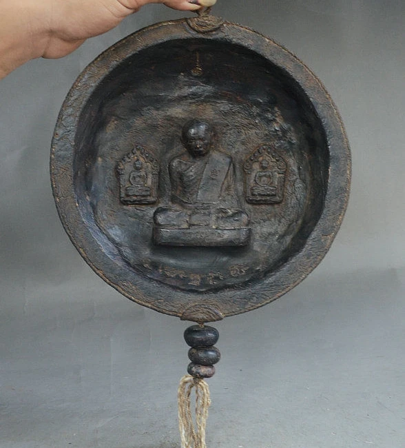8" Rare Tibet Buddhism Solidification Incense ashes 3 Buddha Statue Wall hanging
8" Rare Tibet Buddhism Solidification Incense ashes 3 Buddha Statue Wall hanging