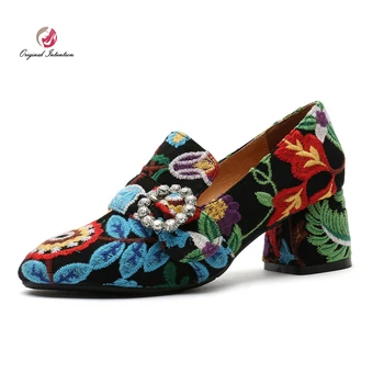 Original Intention Fashion Chinese Style Women Pumps Shoes Woman Nice Flower Square Heels Black Pumps Zapatos de mujer US 3-10.5
Original Intention Fashion Chinese Style Women Pumps Shoes Woman Nice Flower Square Heels Black Pumps Zapatos de mujer US 3-10.5