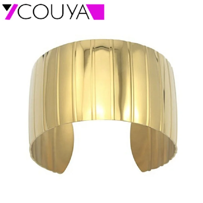 COUYA Gold Color Cuff Bangle Bracelet For Women Men Shiny Pulseiras Para Wrist Cuff Bracelet Metal Bracelets & Bangles A10050
COUYA Gold Color Cuff Bangle Bracelet For Women Men Shiny Pulseiras Para Wrist Cuff Bracelet Metal Bracelets & Bangles A10050