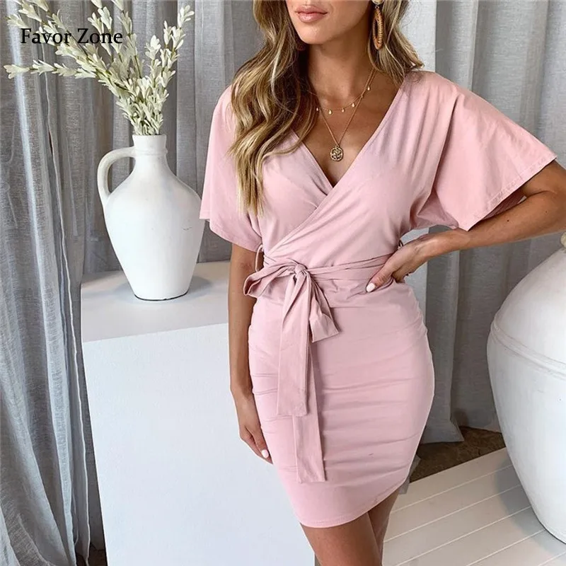 2019 Summer Dress Women Short Sleeve V Neck Sashes Bandage Bodycon Sheath Sexy Dress Evening Party Dresses Plus Size Vestidos
2019 Summer Dress Women Short Sleeve V Neck Sashes Bandage Bodycon Sheath Sexy Dress Evening Party Dresses Plus Size Vestidos