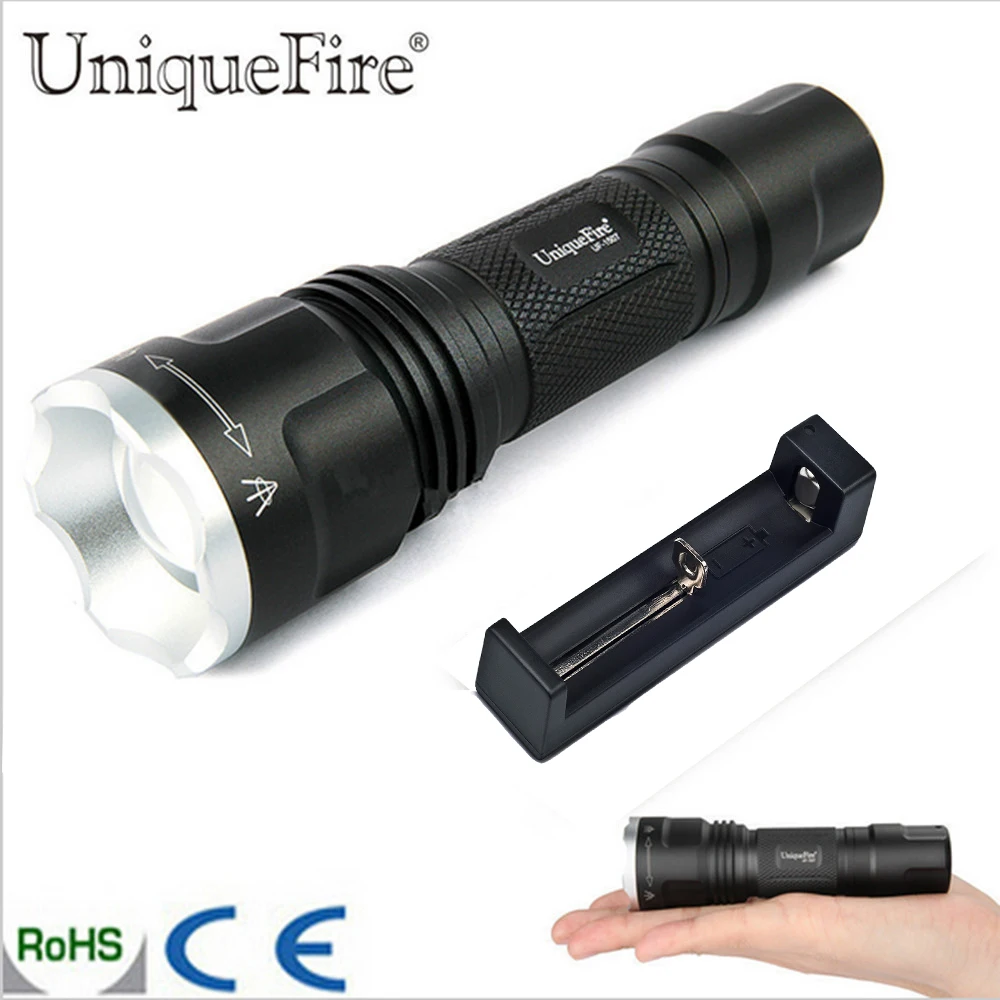 UniqueFire XM-L2 Led Flashlight UF-1507 Brighter 1200LM Mini Torch Zoom 5 Modes Camping Led Lamp Light+18650 Charger
UniqueFire XM-L2 Led Flashlight UF-1507 Brighter 1200LM Mini Torch Zoom 5 Modes Camping Led Lamp Light+18650 Charger