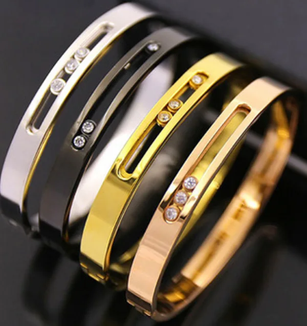 2017 Style Women men couples Solid Moving CZ crystal Cuff Bracelet & Bangles stainless steel move stone bracelet France jewel
2017 Style Women men couples Solid Moving CZ crystal Cuff Bracelet & Bangles stainless steel move stone bracelet France jewel
