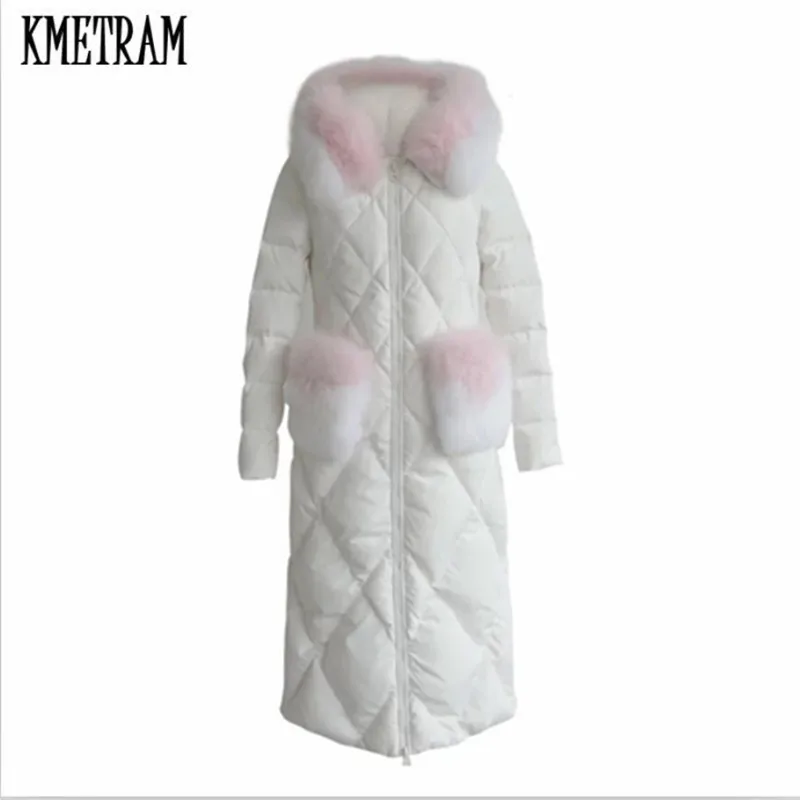 KMETRAM New Winter Jacket Women Large Fur Collar Padded Cotton Warm Coat Parka Casacos de inverno feminino | Женская одежда