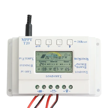 20A MPPT 12V/24V LCD Display Solar Panel Battery Regulator Charge Controller for Lighting System Load Light and Timer Control
20A MPPT 12V/24V LCD Display Solar Panel Battery Regulator Charge Controller for Lighting System Load Light and Timer Control
