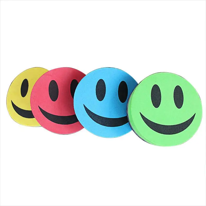 Smile Face Whiteboard Eraser 4 Colors Magnetic Board Erasers Wipe Dry School Blackboard Marker Cleaner Random color delivery
Smile Face Whiteboard Eraser 4 Colors Magnetic Board Erasers Wipe Dry School Blackboard Marker Cleaner Random color delivery
