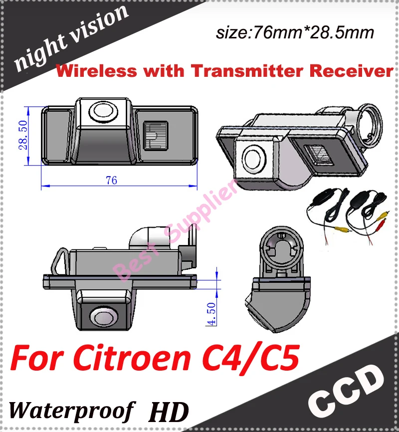 CCD Car Rear view Camera for Citroen C4 C5 rearview parking back camera +2.4Ghz Wireless Signal Receiver/Transmitter
CCD Car Rear view Camera for Citroen C4 C5 rearview parking back camera +2.4Ghz Wireless Signal Receiver/Transmitter