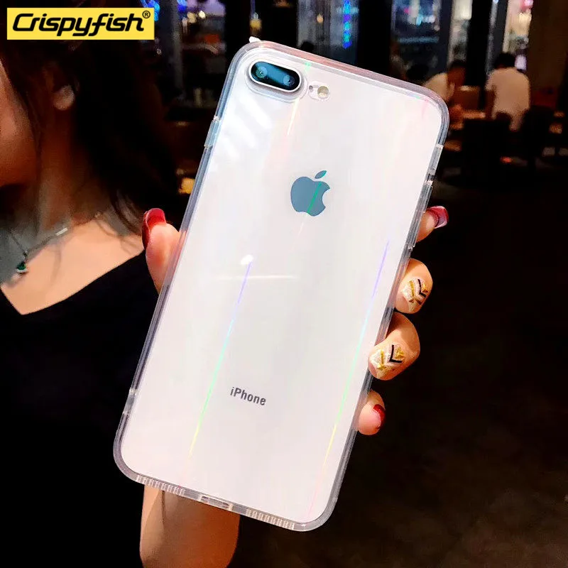 Crispyfish Rainbow Tempered Glass Soft TPU Silicone Case For iPhone 7 8 Plus Transparent Cover Case For iphone 6 6s X XR XS MAX
Crispyfish Rainbow Tempered Glass Soft TPU Silicone Case For iPhone 7 8 Plus Transparent Cover Case For iphone 6 6s X XR XS MAX