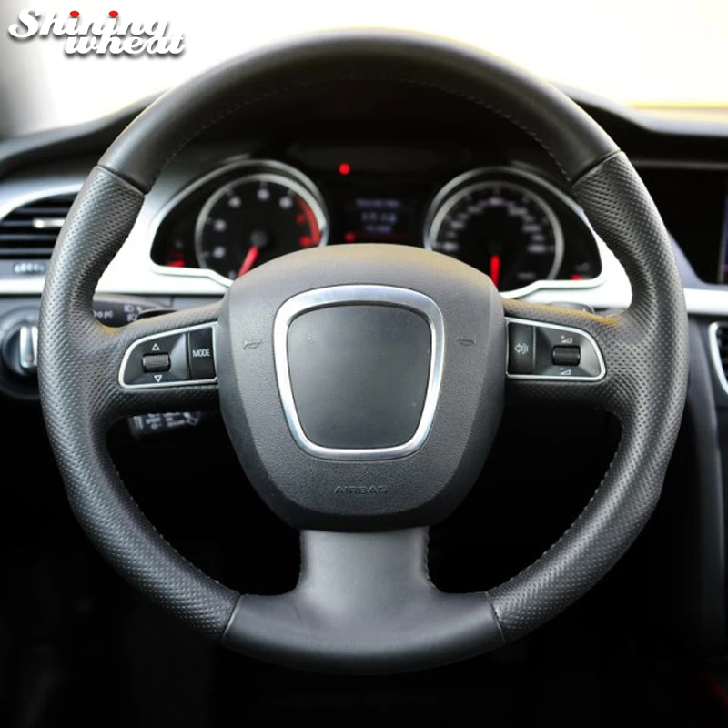 Shining wheat Black Genuine Leather Steering Wheel Cover for Audi A3 (8P) 2008-2013 A4 (B8) 2008-2010 A5 2008-2010 A6 (C6) 07-11
Shining wheat Black Genuine Leather Steering Wheel Cover for Audi A3 (8P) 2008-2013 A4 (B8) 2008-2010 A5 2008-2010 A6 (C6) 07-11