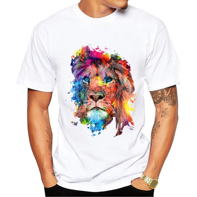 New Summer Fashion Colorful Lion Design T Shirt Men's High Quality Animal Tops Hipster Tees2018
New Summer Fashion Colorful Lion Design T Shirt Men's High Quality Animal Tops Hipster Tees2018