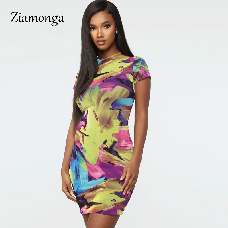 Ziamonga Sexy Bodycon Dress Tie Dye Women Short Sleeve Mini Short Pencil Dress Summer Fashion High Neck Sundress Female Vestidos
Ziamonga Sexy Bodycon Dress Tie Dye Women Short Sleeve Mini Short Pencil Dress Summer Fashion High Neck Sundress Female Vestidos