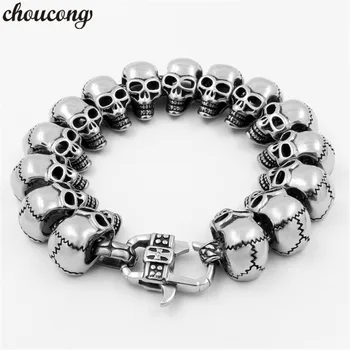 choucong 316L Stainless Steel Length 22cm Huge Heavy Solid Men's Skeleton Skull bracelet Ghost bangle Biker Punk Jewerly
choucong 316L Stainless Steel Length 22cm Huge Heavy Solid Men's Skeleton Skull bracelet Ghost bangle Biker Punk Jewerly