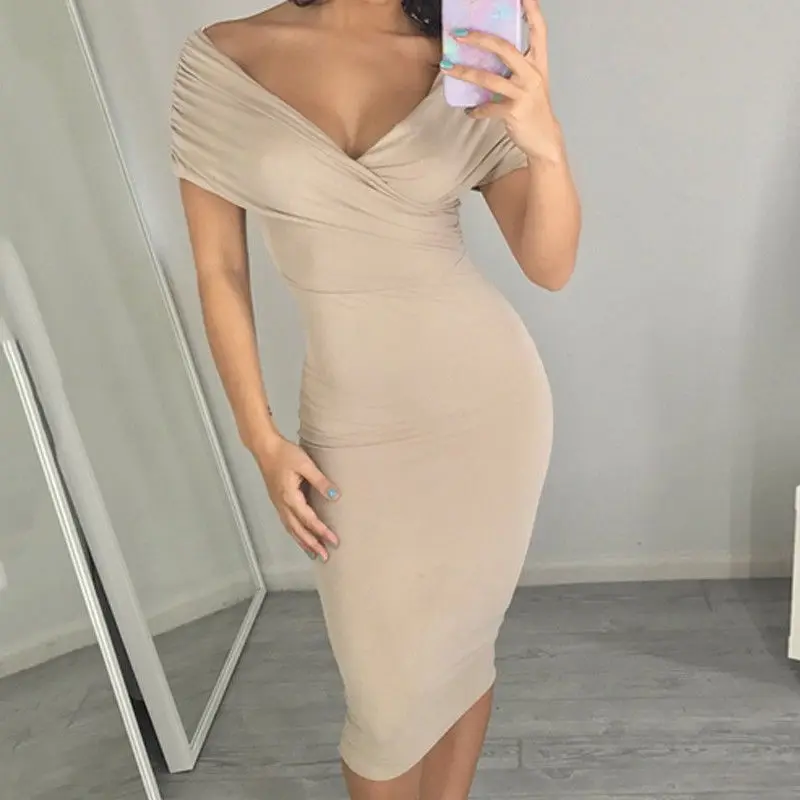 2017 new women clothing Sexy v-neck off shoulder bodycon dress ladies fashion Frill Ruffle Wrap short sleeve solid pencil dress
2017 new women clothing Sexy v-neck off shoulder bodycon dress ladies fashion Frill Ruffle Wrap short sleeve solid pencil dress