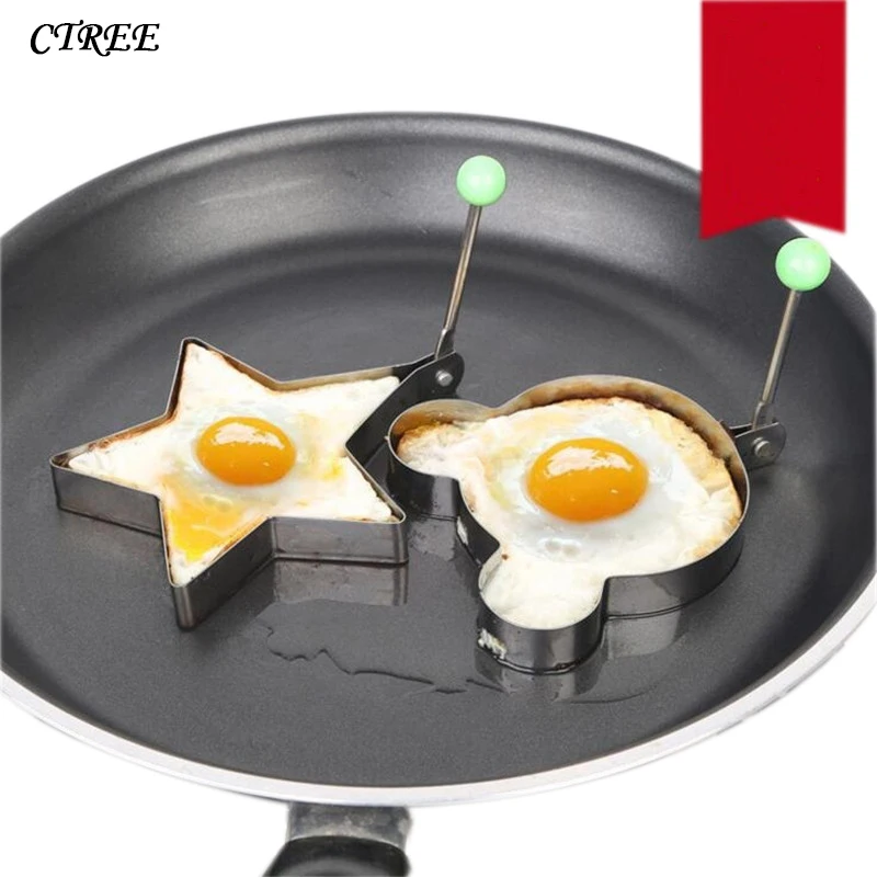 

CTREE 5 Style Fried DIY Eggs Mould Stainless Steel Cute Shaped Fried Egg Mold Rings Food Cook Kitchen Tools Breakfast Molds C65