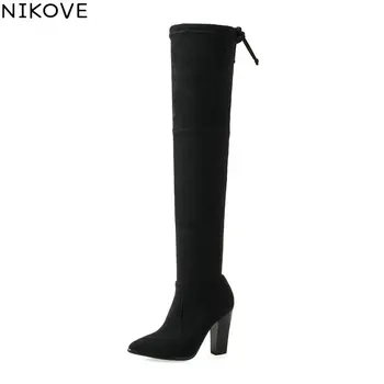 NIKOVE 2018 Over The Knee Boots Zip Pointed Toe Women Boots Stretch Fabric +Real Leather Skintight Sexy Lady Boots Size 34-39
NIKOVE 2018 Over The Knee Boots Zip Pointed Toe Women Boots Stretch Fabric +Real Leather Skintight Sexy Lady Boots Size 34-39