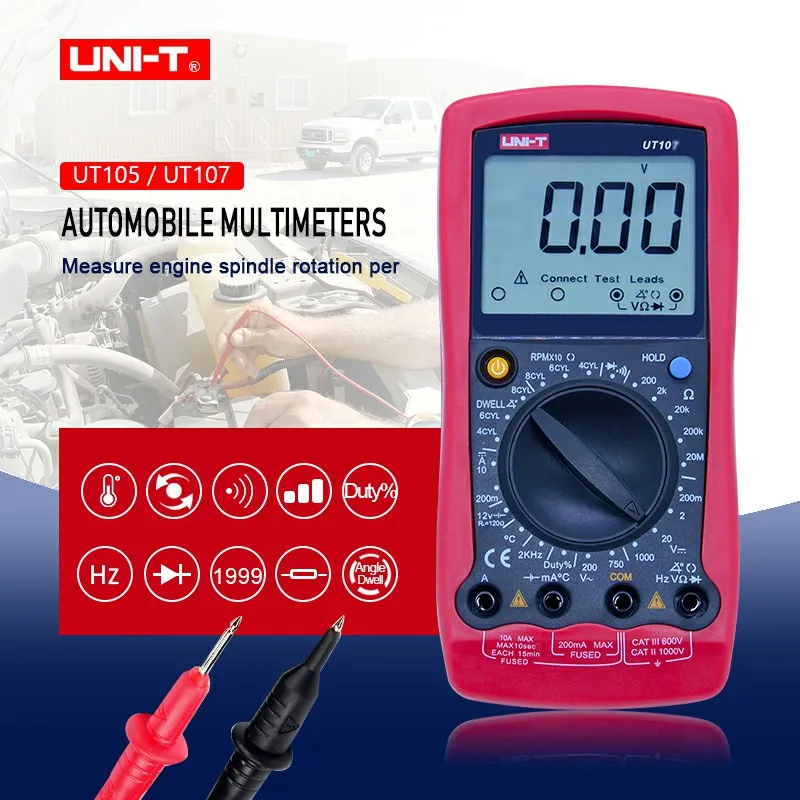 UNI-T UT105 Digital Multimeter Handheld AC DC voltmeter DC Ammeter tester voltage current resistance testing meter
UNI-T UT105 Digital Multimeter Handheld AC DC voltmeter DC Ammeter tester voltage current resistance testing meter