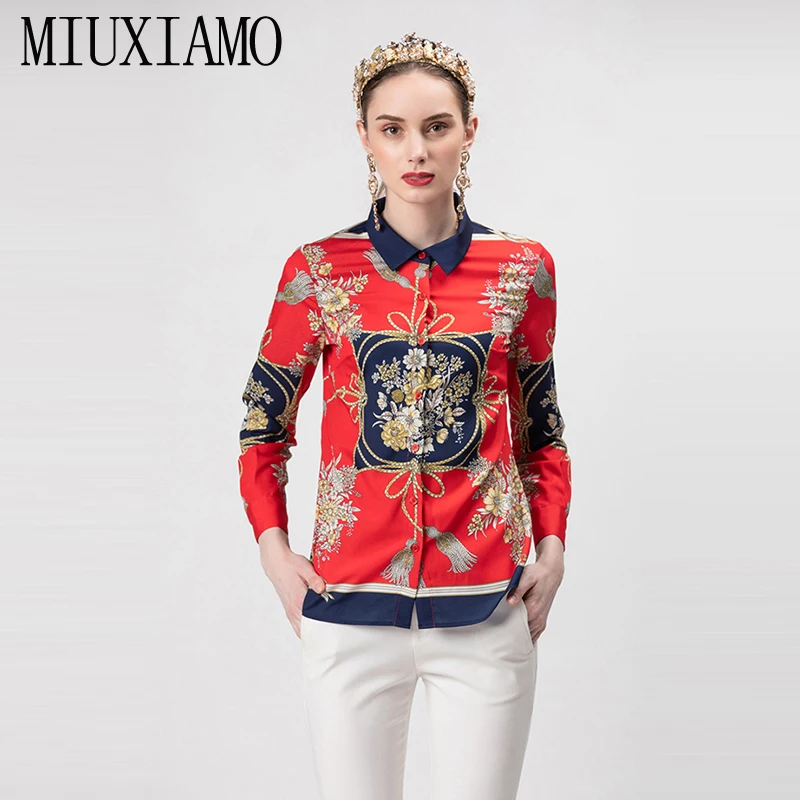 MIUXIMAO High Quality 2019 Spring & Summer Newest Casual Style Turn-down Collar Full Sleeve Floral Print Blouse Women vestido
MIUXIMAO High Quality 2019 Spring & Summer Newest Casual Style Turn-down Collar Full Sleeve Floral Print Blouse Women vestido