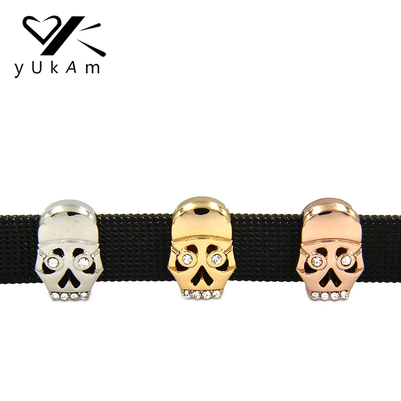 YUKAM Sliders Crystal Rhinestone Skull Head Skeleton Slide Charms Keeper for Stainless Steel Keeper Bracelets Accessories Making
YUKAM Sliders Crystal Rhinestone Skull Head Skeleton Slide Charms Keeper for Stainless Steel Keeper Bracelets Accessories Making