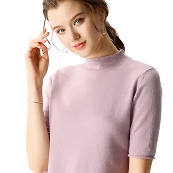 Smpevrg summer cashmere sweater female pullovers half sleeve half high collar thin pullover women sweaters knitted jumper shirt
Smpevrg summer cashmere sweater female pullovers half sleeve half high collar thin pullover women sweaters knitted jumper shirt