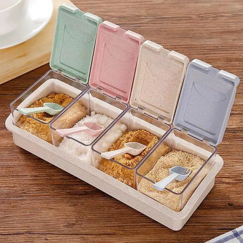 Plastic Spice Jar Stocked Drawer Type 4 Grid Chopsticks Storage Seasoning Box With Spoon Boxes Spices Fashion Storage Cans
Plastic Spice Jar Stocked Drawer Type 4 Grid Chopsticks Storage Seasoning Box With Spoon Boxes Spices Fashion Storage Cans