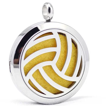30mm stainless steel volleyball design aroma aromatherapy essential oil diffuser pendant necklace 
30mm stainless steel volleyball design aroma aromatherapy essential oil diffuser pendant necklace