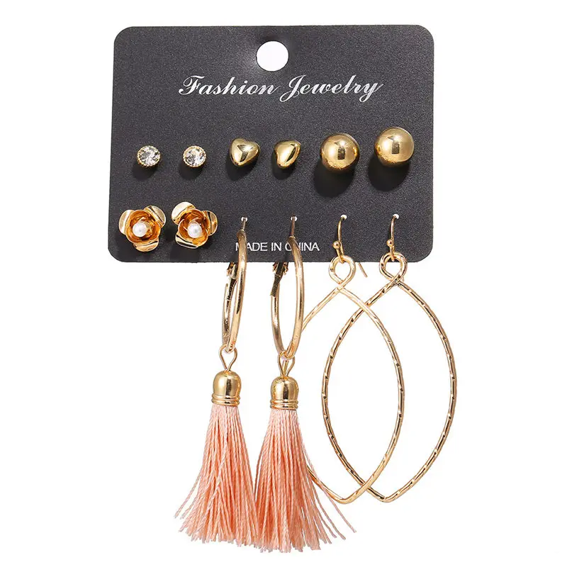 Fashion Heart Flower Fish Bohemian Tassel Ladies Earrings Geometric Long Dangle Earrings Fabric Women Wedding Jewelry for Women
Fashion Heart Flower Fish Bohemian Tassel Ladies Earrings Geometric Long Dangle Earrings Fabric Women Wedding Jewelry for Women