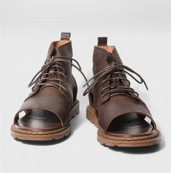 Black Fashion Summer real genuine leather Roman skin sandals ankle shaft men's sandals breathable comfortable beach sandals
Black Fashion Summer real genuine leather Roman skin sandals ankle shaft men's sandals breathable comfortable beach sandals