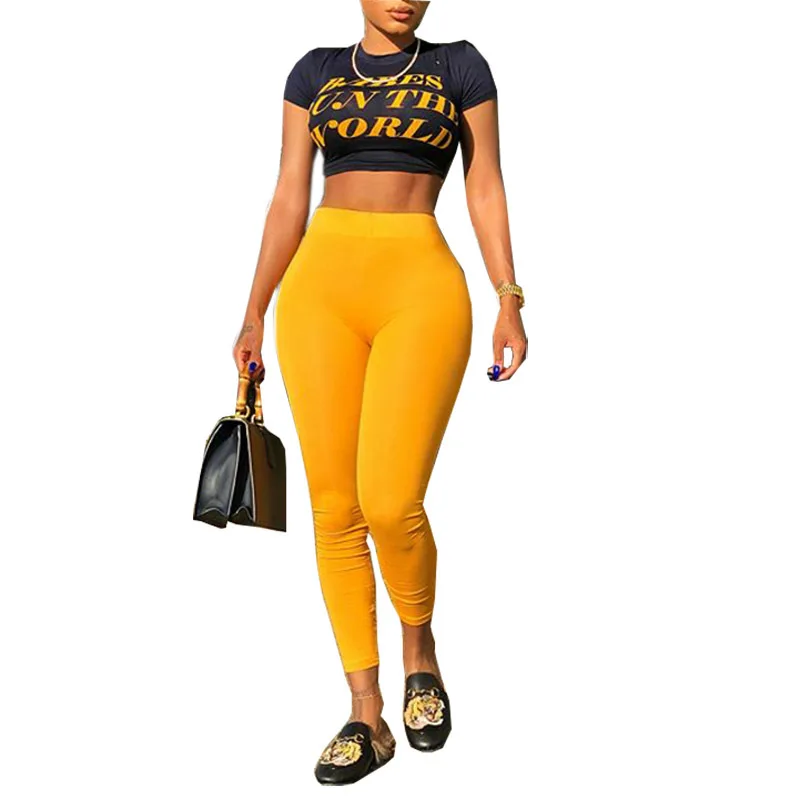 Sexy 2 Piece Set Women Tracksuits 2018 Summer Letter Print Crop Top And Long Pants Jumpsuits Female Conjunto FemininoZL1022
Sexy 2 Piece Set Women Tracksuits 2018 Summer Letter Print Crop Top And Long Pants Jumpsuits Female Conjunto FemininoZL1022