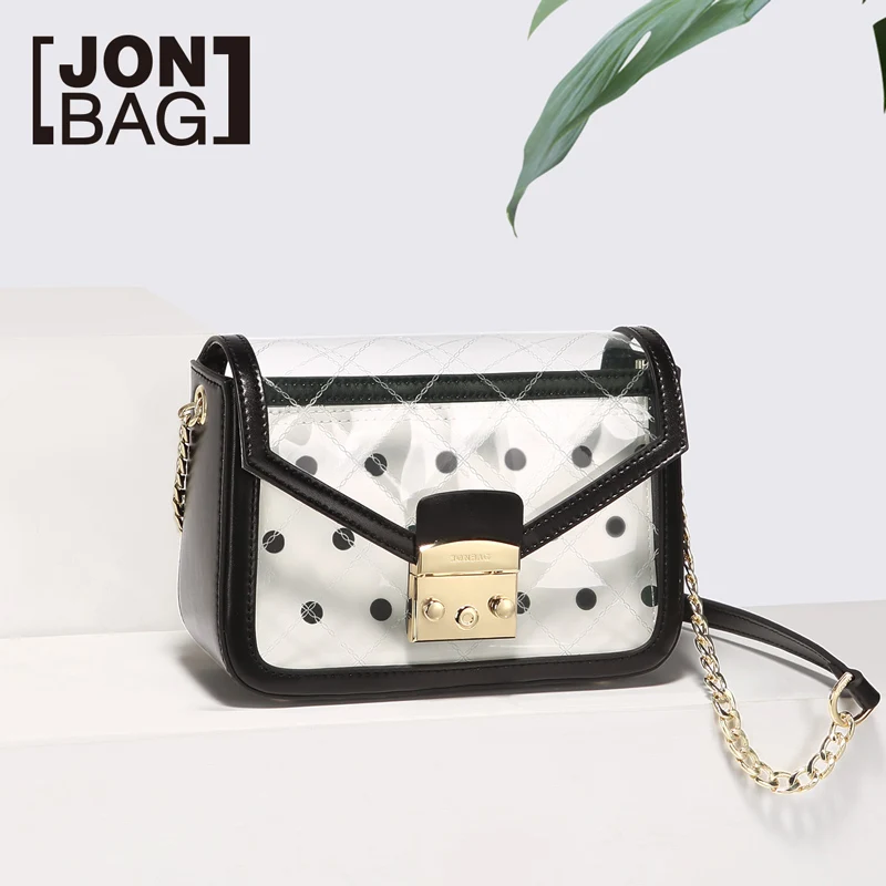 JONBAG Transparent small bag 2019 new fashion summer women's chain jelly bag oblique satchel bag
JONBAG Transparent small bag 2019 new fashion summer women's chain jelly bag oblique satchel bag