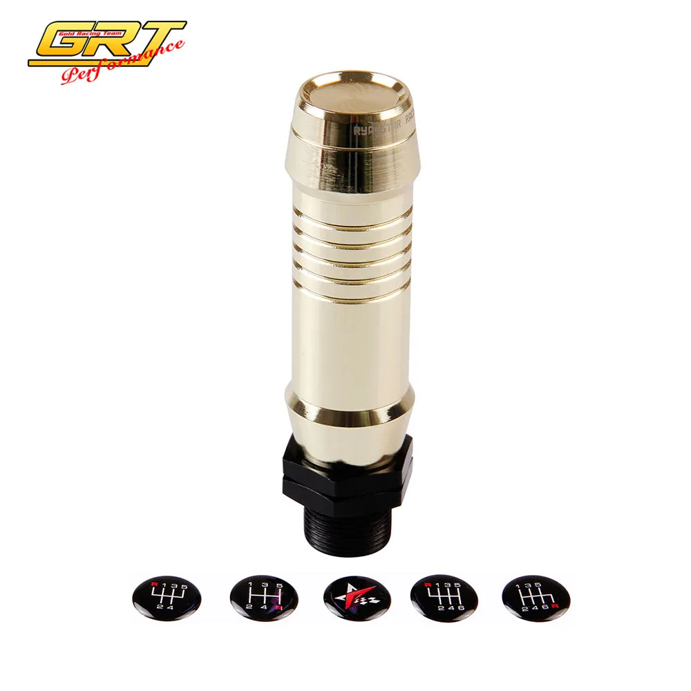 Ryanstar - Golden Aluminum "Stealth" Style Adjustable 5/6Speed Gear Shift Knob M10*1.5 / M12*1.5 / M8*1.25 / M10x1.25 / M12*1.25
Ryanstar - Golden Aluminum "Stealth" Style Adjustable 5/6Speed Gear Shift Knob M10*1.5 / M12*1.5 / M8*1.25 / M10x1.25 / M12*1.25
