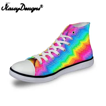 Noisydesigns Women sneakers Casual rainbow color 3D gingham print flat vintage Canvas Vulcanized shoes high top flats girl shoes
Noisydesigns Women sneakers Casual rainbow color 3D gingham print flat vintage Canvas Vulcanized shoes high top flats girl shoes