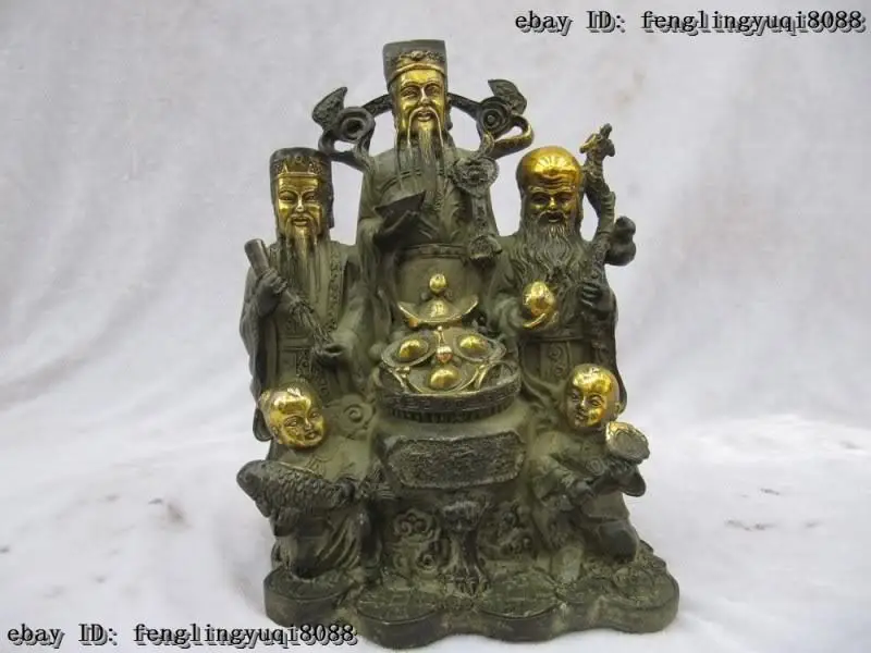 Folk classical Bronze Gilt Money Boy Three Longevity God "Fu Lu Shou"Buddha Set
Folk classical Bronze Gilt Money Boy Three Longevity God "Fu Lu Shou"Buddha Set