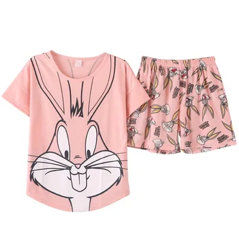 2019 Summer Pijamas Women lovely rabbit Cartoon Pajamas Shorts Set Female Cute Sexy Night Suit Cotton Sleepwear big yard M-XXL
2019 Summer Pijamas Women lovely rabbit Cartoon Pajamas Shorts Set Female Cute Sexy Night Suit Cotton Sleepwear big yard M-XXL