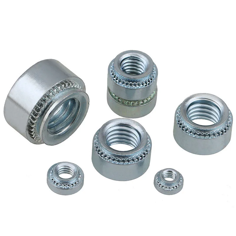 

50Pcs M2 M2.5 M3 M4 M5 M6 Slab Thickness 0.8/1.0/1.2/1.4/2.3mm Blue White Zinc Nut Self-Clinching Inserting Press Rivet Nut