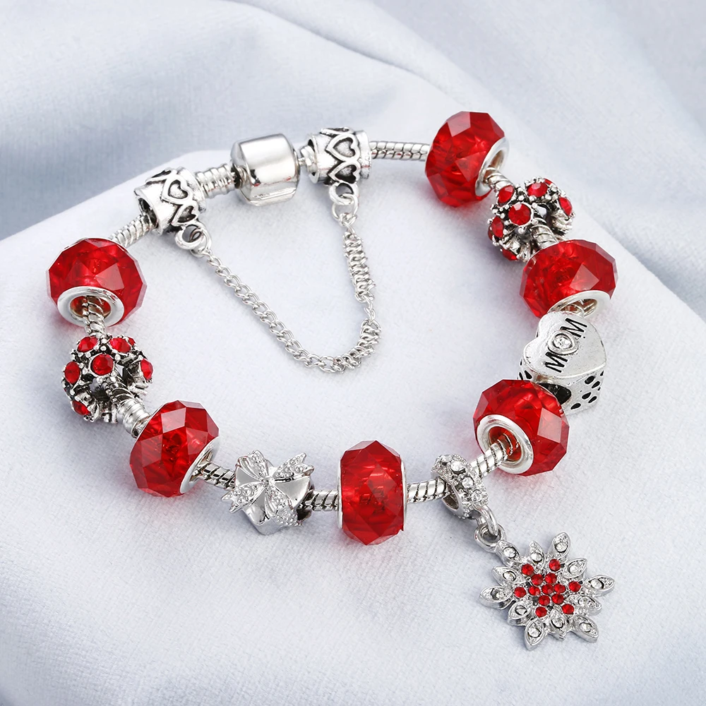 Fashion Silver Color Red Heart Crystal Bracelets & Bangles Glass Bead elephant Pendant Brand Charm Accessories for Women Jewelry
Fashion Silver Color Red Heart Crystal Bracelets & Bangles Glass Bead elephant Pendant Brand Charm Accessories for Women Jewelry