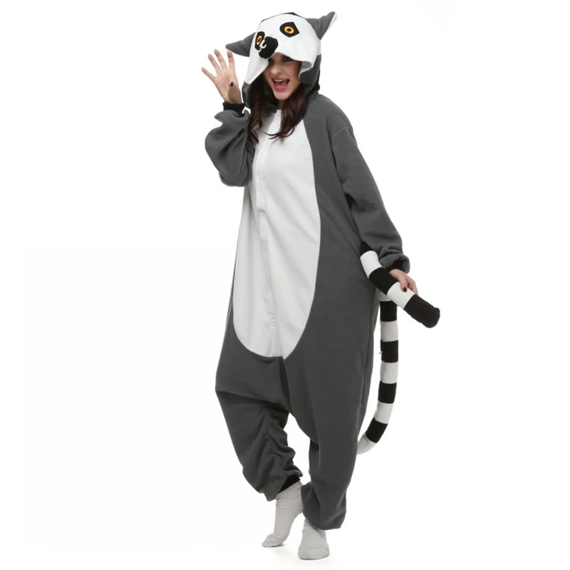 New Animal Ring-tailed Lemur Cosplay Pajamas Adult Long Tail Monkey Onesie Carnival Halloween Christmas Party Costumes Plus Size
New Animal Ring-tailed Lemur Cosplay Pajamas Adult Long Tail Monkey Onesie Carnival Halloween Christmas Party Costumes Plus Size