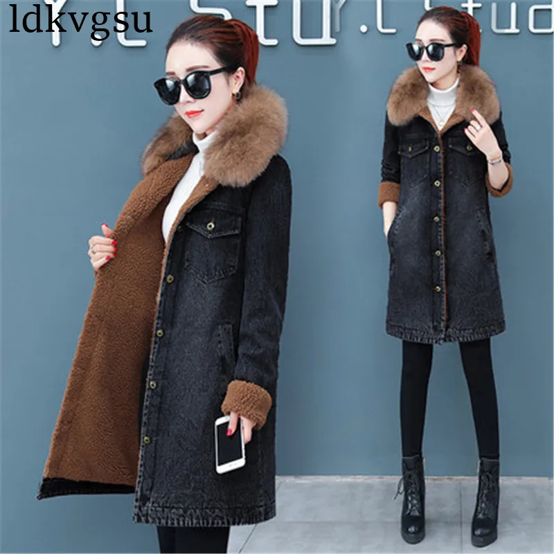 Denim Plus Velvet Thick Korean Windbreaker Jacket 2019 New Autumn Winter Long section Parkas Coat Women Outerwear v278
Denim Plus Velvet Thick Korean Windbreaker Jacket 2019 New Autumn Winter Long section Parkas Coat Women Outerwear v278