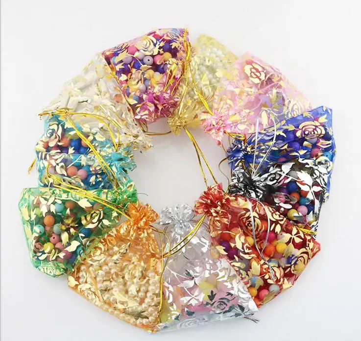 Wholesale 100pcs/lot 7x9 9x12 13x18cm Mixed Color Bronzing Rose Organza Bags Jewelry Packaging Bags Wedding Favor Gift Candy Pou
Wholesale 100pcs/lot 7x9 9x12 13x18cm Mixed Color Bronzing Rose Organza Bags Jewelry Packaging Bags Wedding Favor Gift Candy Pou