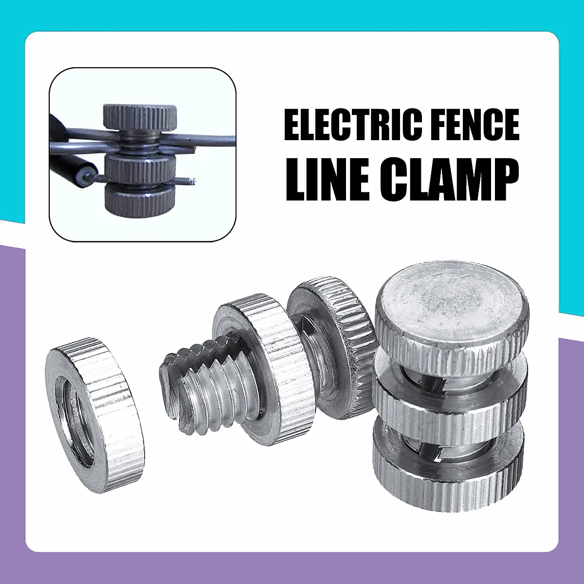 20Pcs Electric Fence Line Clamp Double Threaded Connection Corrosion Resistant For Fix Or Connect Alloy Wire
20Pcs Electric Fence Line Clamp Double Threaded Connection Corrosion Resistant For Fix Or Connect Alloy Wire