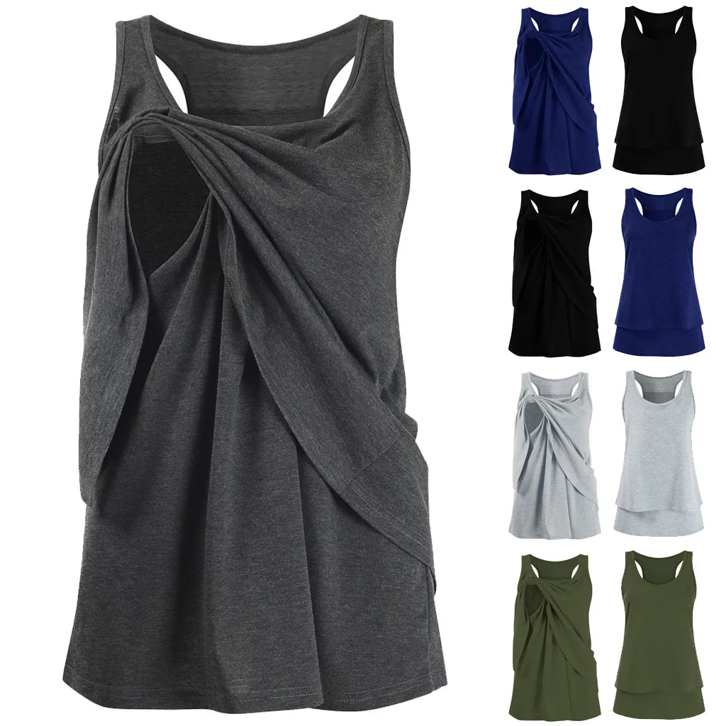 Spring Fashion Casual Nursing Wrap Double Layer O neck Collar Sleeveless nursing top breastfeeding clothing for pregnant women
Spring Fashion Casual Nursing Wrap Double Layer O neck Collar Sleeveless nursing top breastfeeding clothing for pregnant women