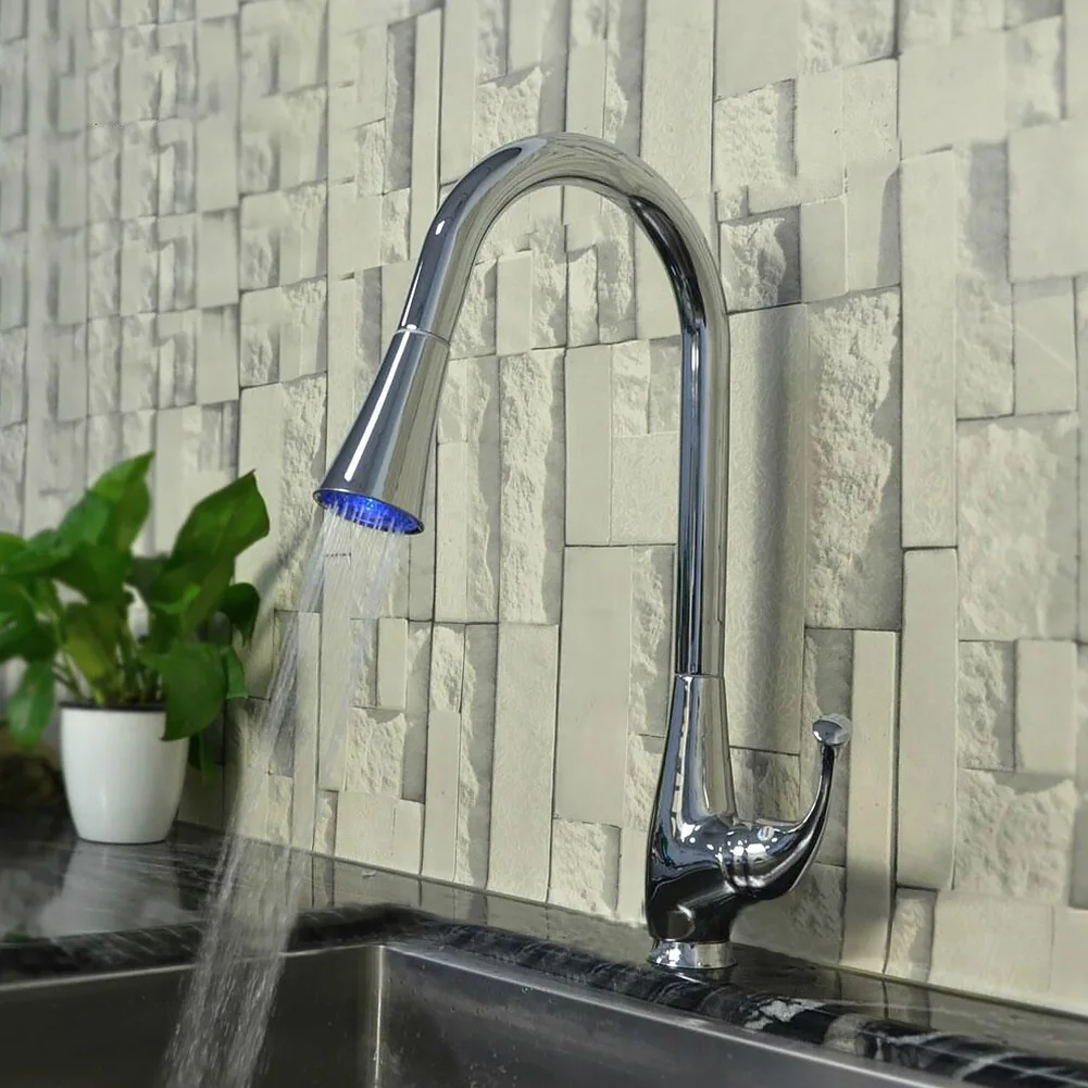 Taps Home Led Mixer Rustproof Pull Down Rotatable Hot And Cold Water Kitchen Faucet Single Handle Sprayer Silver Sink Copper
Taps Home Led Mixer Rustproof Pull Down Rotatable Hot And Cold Water Kitchen Faucet Single Handle Sprayer Silver Sink Copper